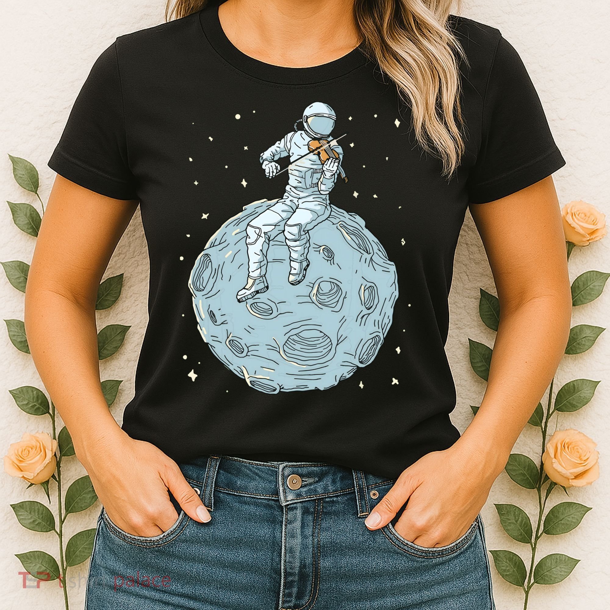 Astronaut Violin Player Violinist Viola Classical Music Women's T-Shirt