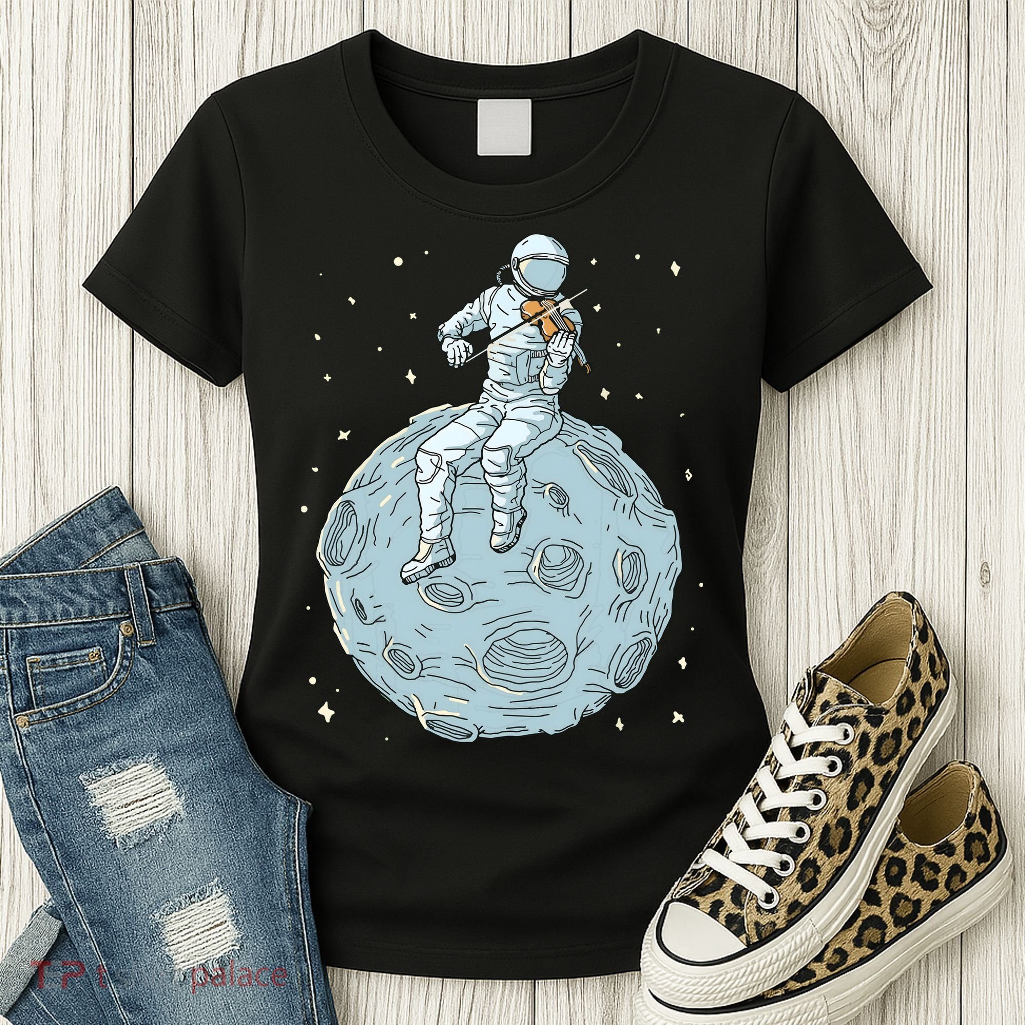 Astronaut Violin Player Violinist Viola Classical Music Women's T-Shirt