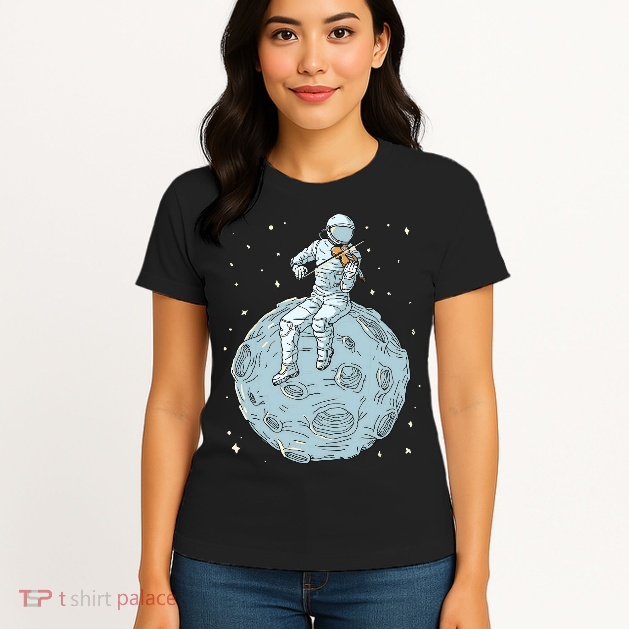 Astronaut Violin Player Violinist Viola Classical Music Women's T-Shirt