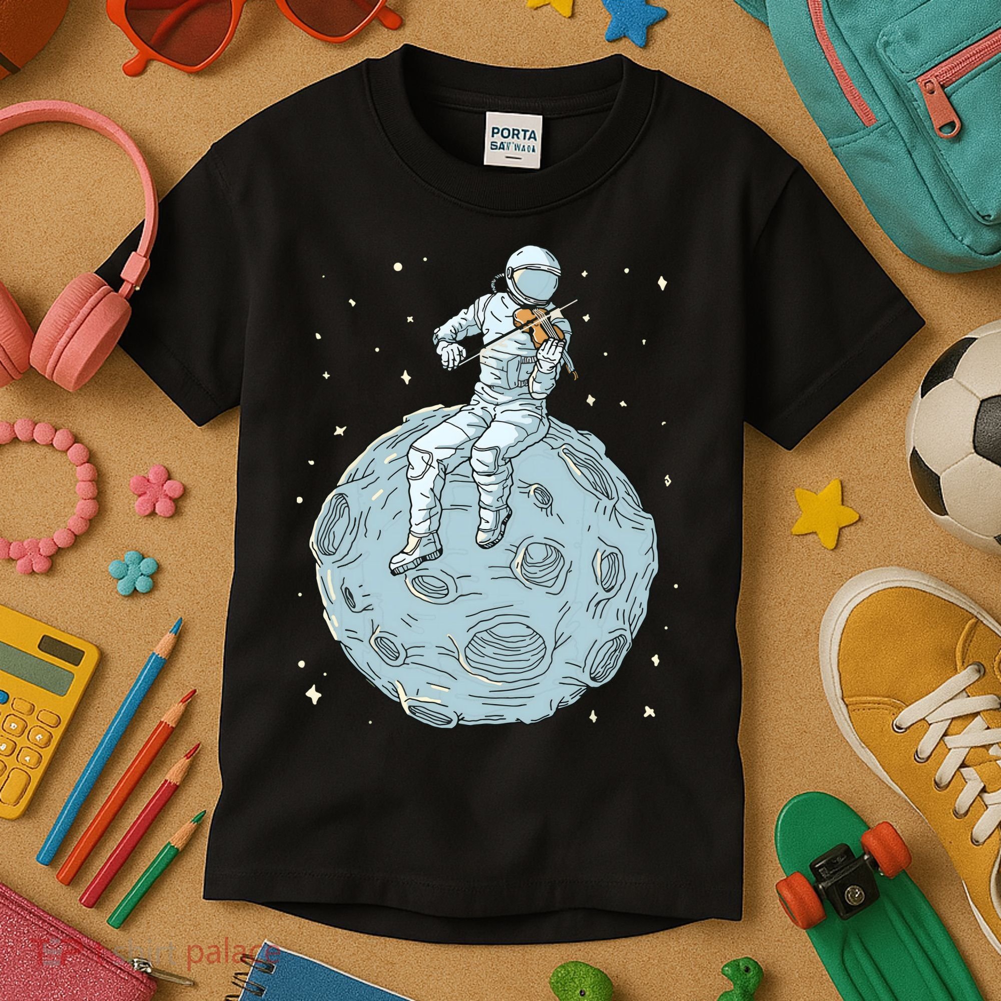 Astronaut Violin Player Violinist Viola Classical Music Kids T-Shirt