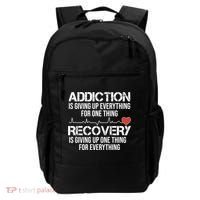 Addiction Vs Recovery Aa Na Heartbeat Clean Sober Life Gift Backpack thumb 0
