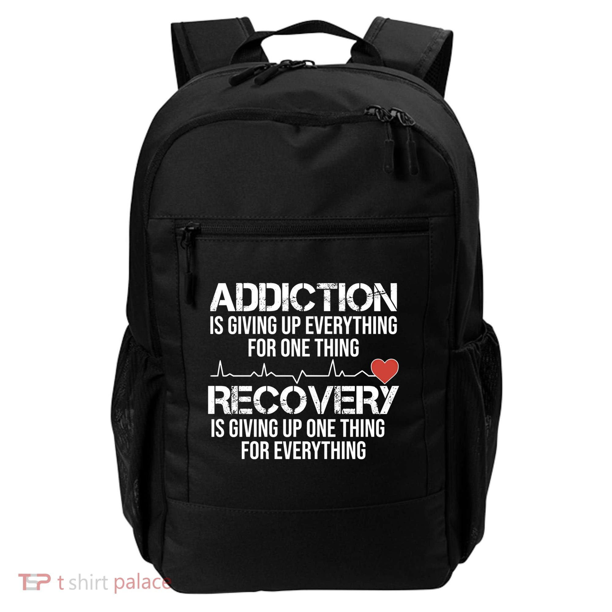 Addiction Vs Recovery Aa Na Heartbeat Clean Sober Life Gift Backpack