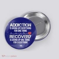 Addiction Vs Recovery Aa Na Heartbeat Clean Sober Life Gift Button thumb 0