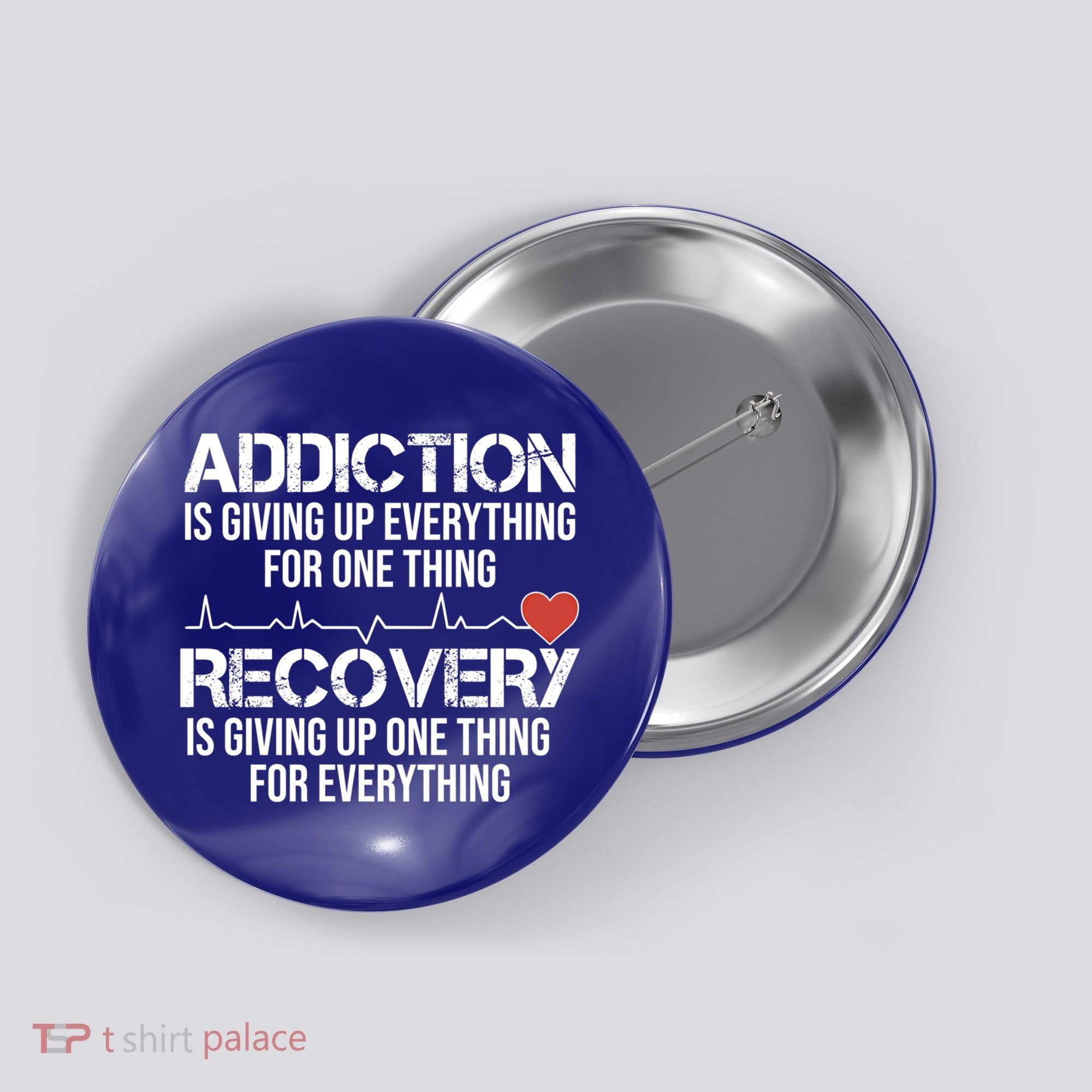 Addiction Vs Recovery Aa Na Heartbeat Clean Sober Life Gift Button