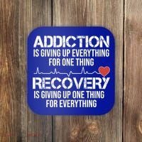 Addiction Vs Recovery Aa Na Heartbeat Clean Sober Life Gift Coaster thumb 0