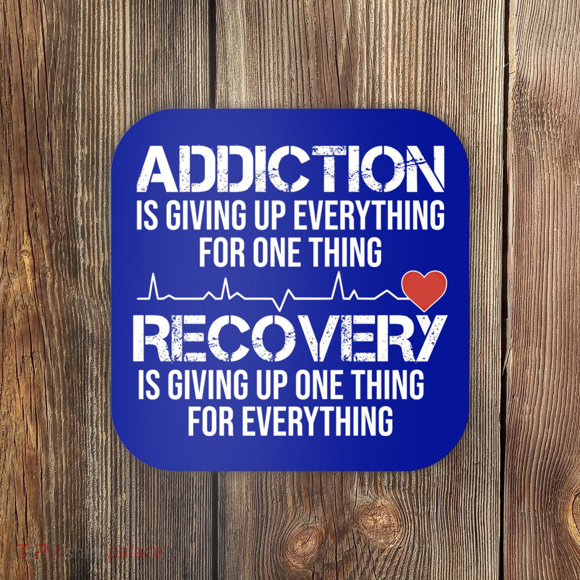 Addiction Vs Recovery Aa Na Heartbeat Clean Sober Life Gift Coaster