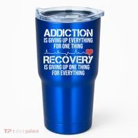 Addiction Vs Recovery Aa Na Heartbeat Clean Sober Life Gift Tumbler thumb 0