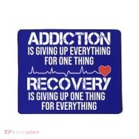 Addiction Vs Recovery Aa Na Heartbeat Clean Sober Life Gift Mousepad thumb 0