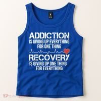 Addiction Vs Recovery Aa Na Heartbeat Clean Sober Life Gift Tank Top thumb 2