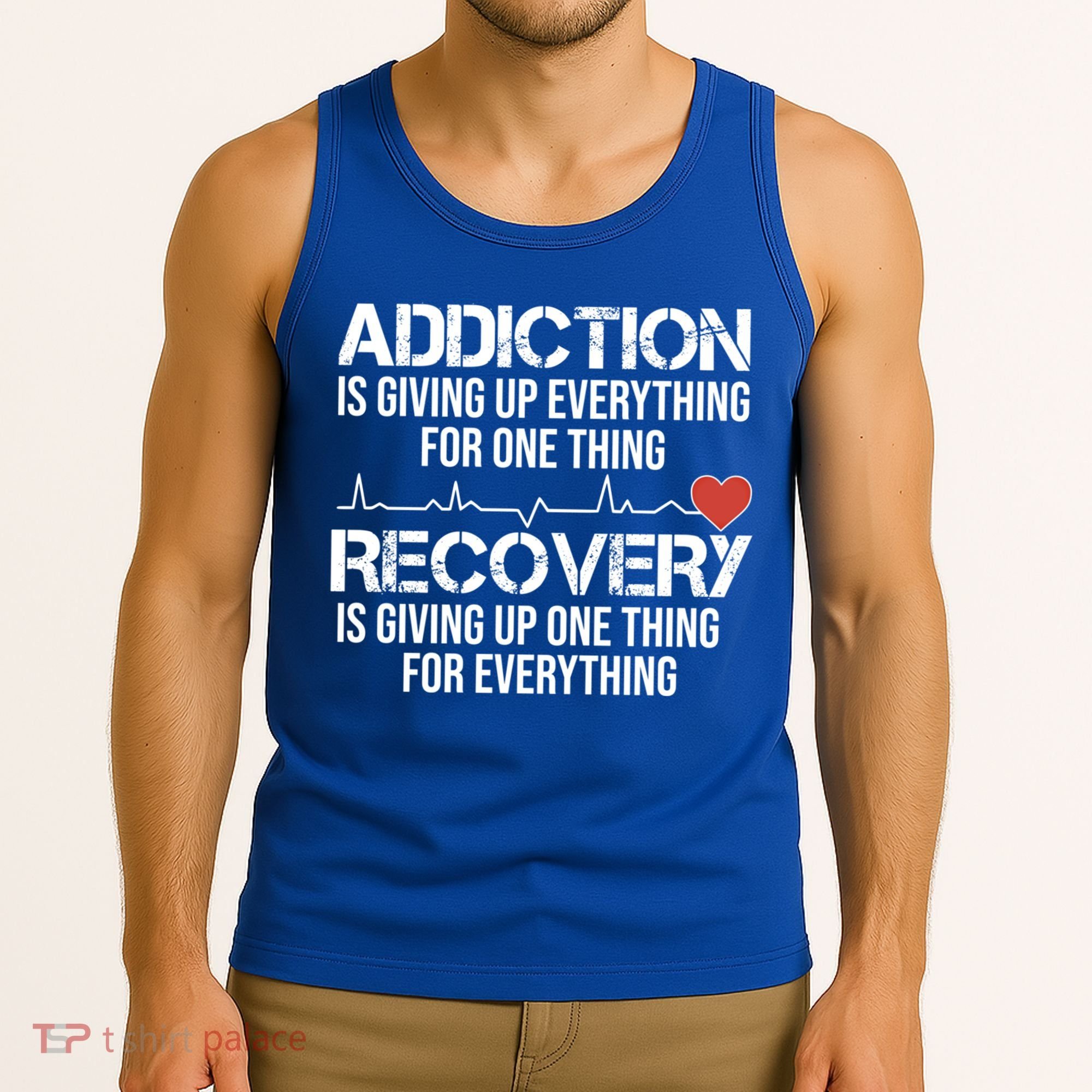 Addiction Vs Recovery Aa Na Heartbeat Clean Sober Life Gift Tank Top