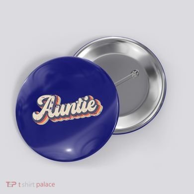 Auntie Vintage Rainbow Gift Button