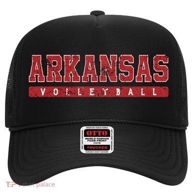 Arkansas Volleyball Red Vintage Text Hat