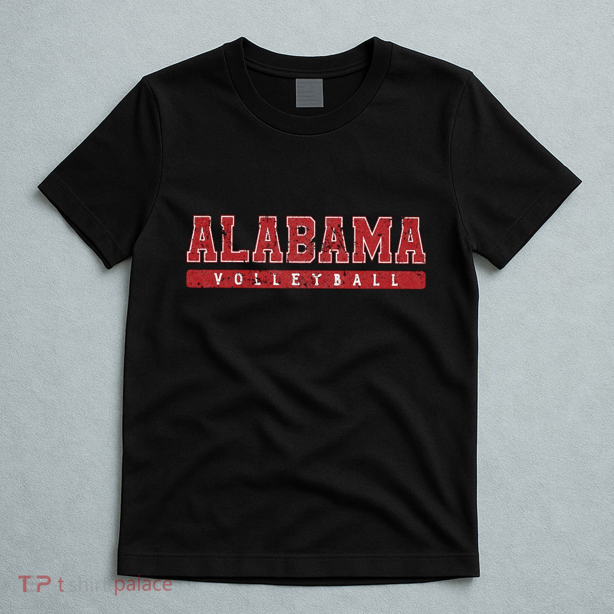 Alabama Volleyball Red Vintage Text T-Shirt