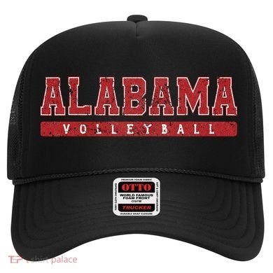 Alabama Volleyball Red Vintage Text Hat