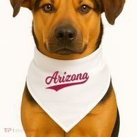 Arizona Varsity Script Classic Sports Jersey State Flag USA-Made Doggie Bandana thumb 1