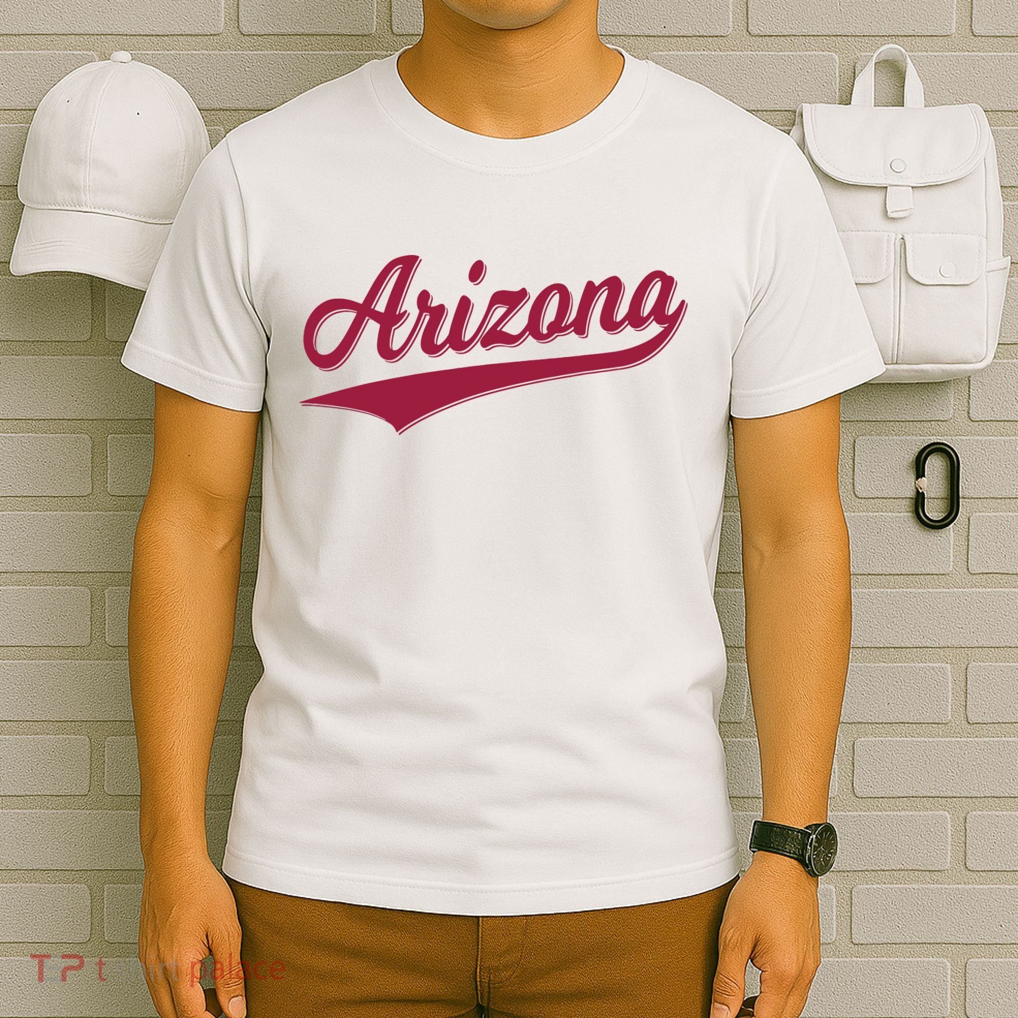 Arizona Varsity Script Classic Sports Jersey State Flag T-Shirt