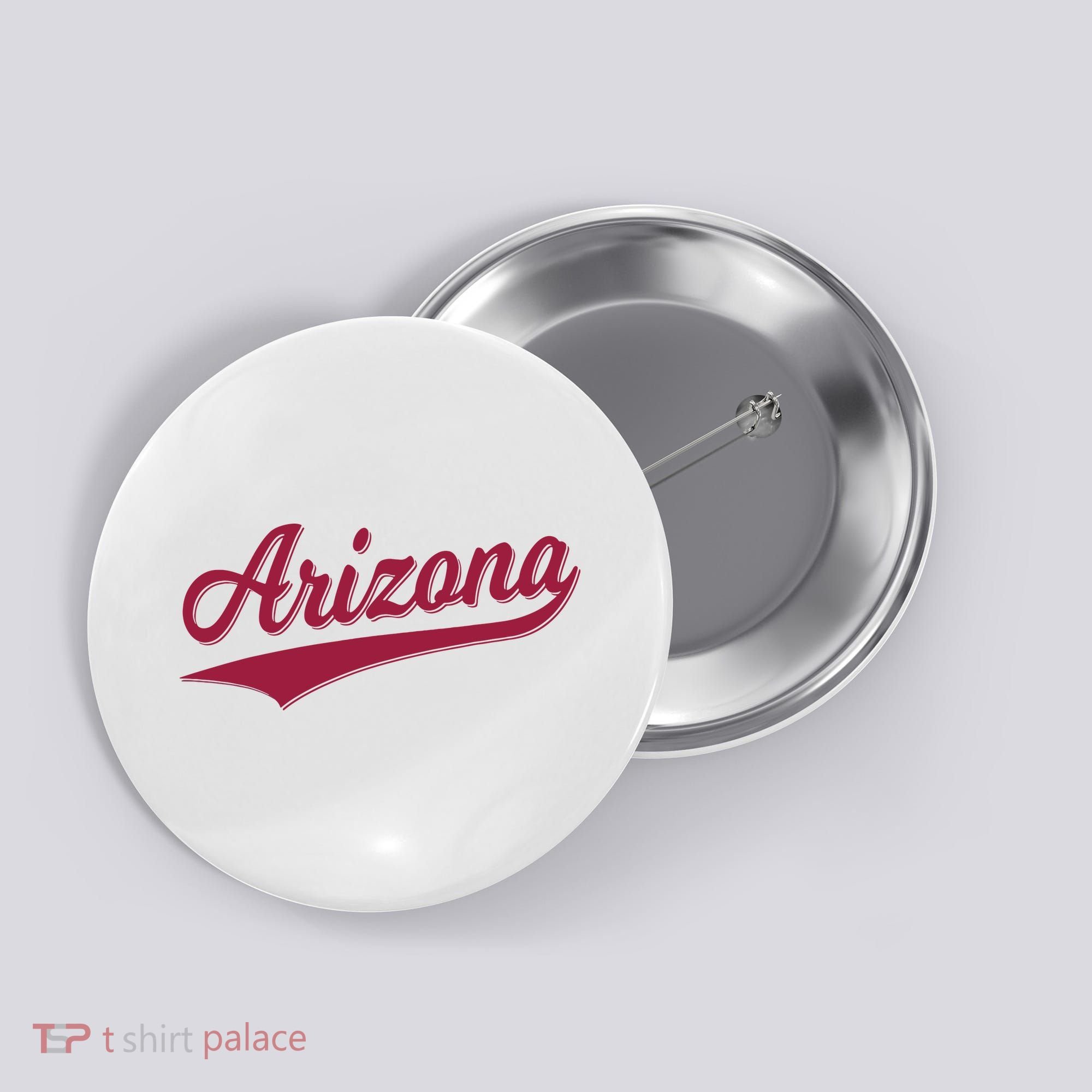 Arizona Varsity Script Classic Sports Jersey State Flag Button