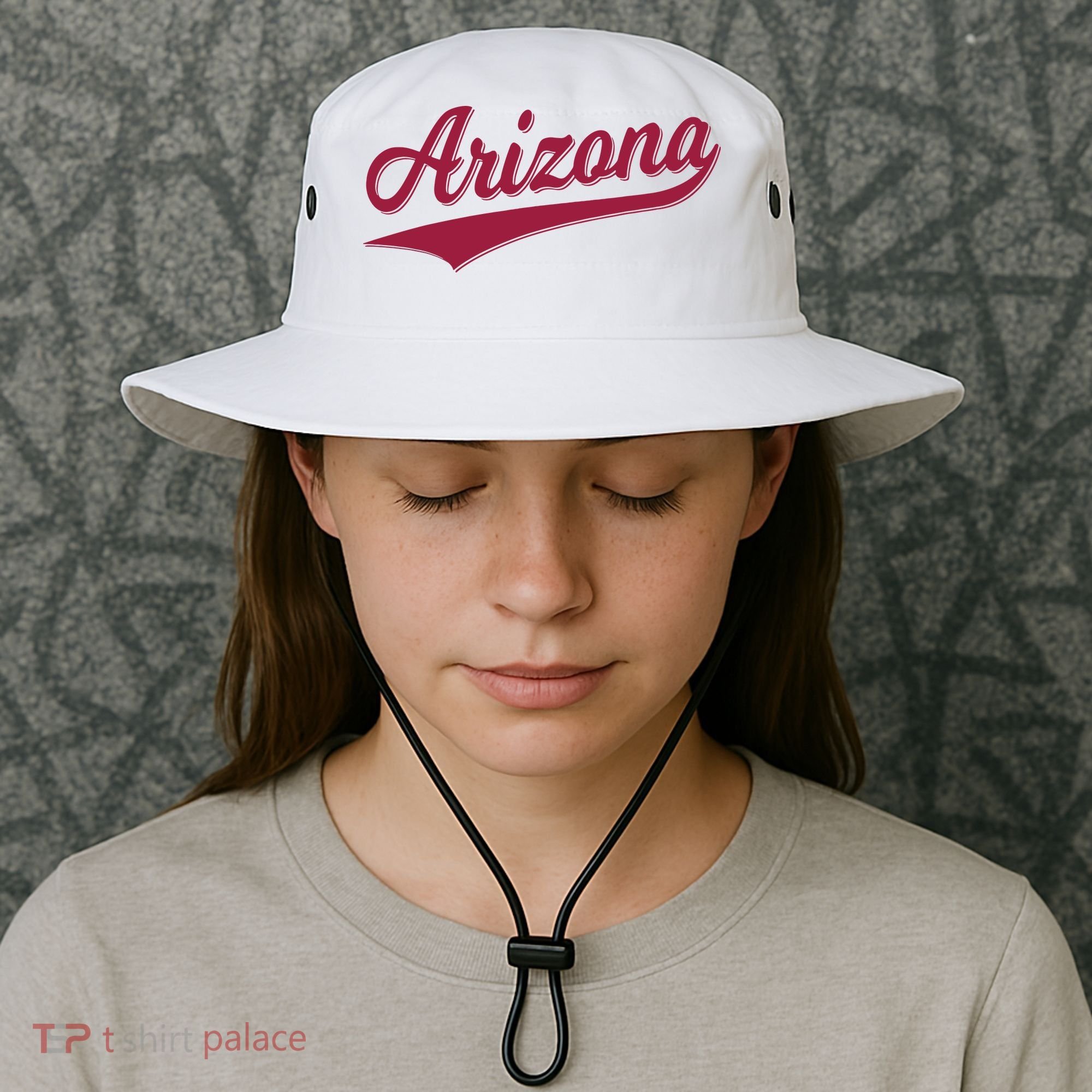 Arizona Varsity Script Classic Sports Jersey State Flag Bucket Hat