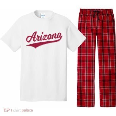 Arizona Varsity Script Classic Sports Jersey State Flag Pajama Set