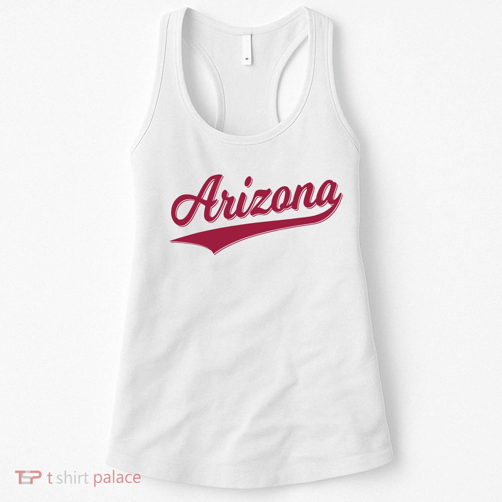 Arizona Varsity Script Classic Sports Jersey State Flag Women's Tank Top