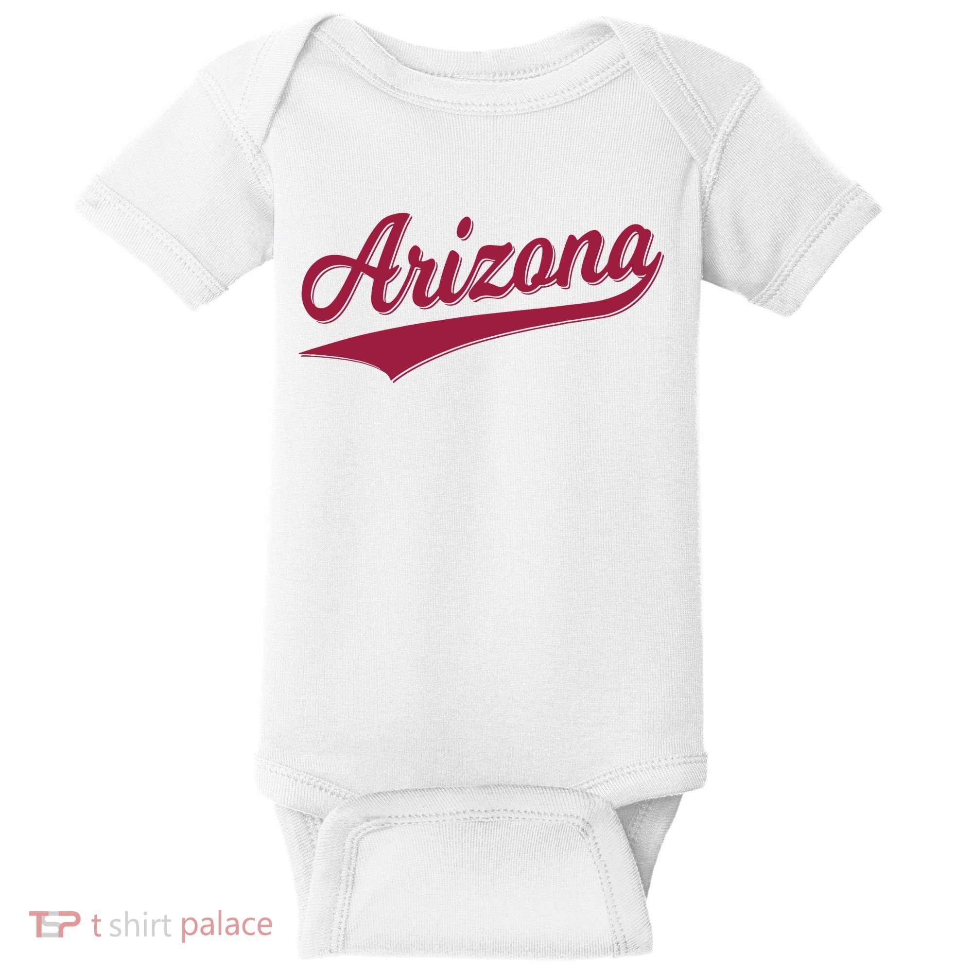 Arizona Varsity Script Classic Sports Jersey State Flag Baby Bodysuit