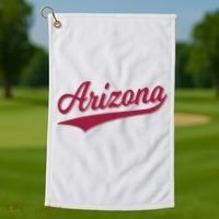 Arizona Varsity Script Classic Sports Jersey State Flag Golf Towel thumb 1