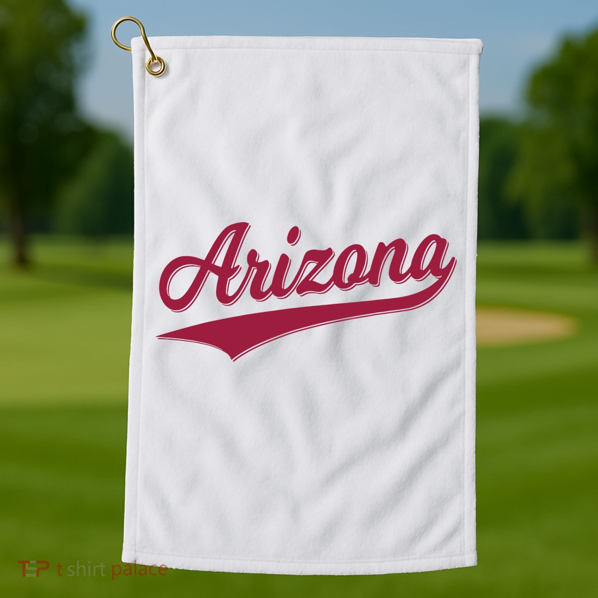 Arizona Varsity Script Classic Sports Jersey State Flag Golf Towel