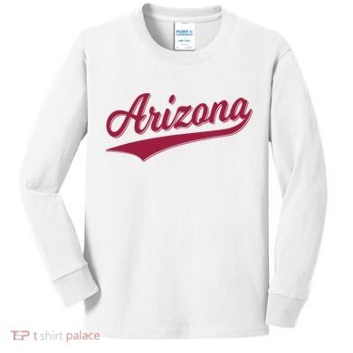 Arizona Varsity Script Classic Sports Jersey State Flag Kids Long Sleeve Shirt