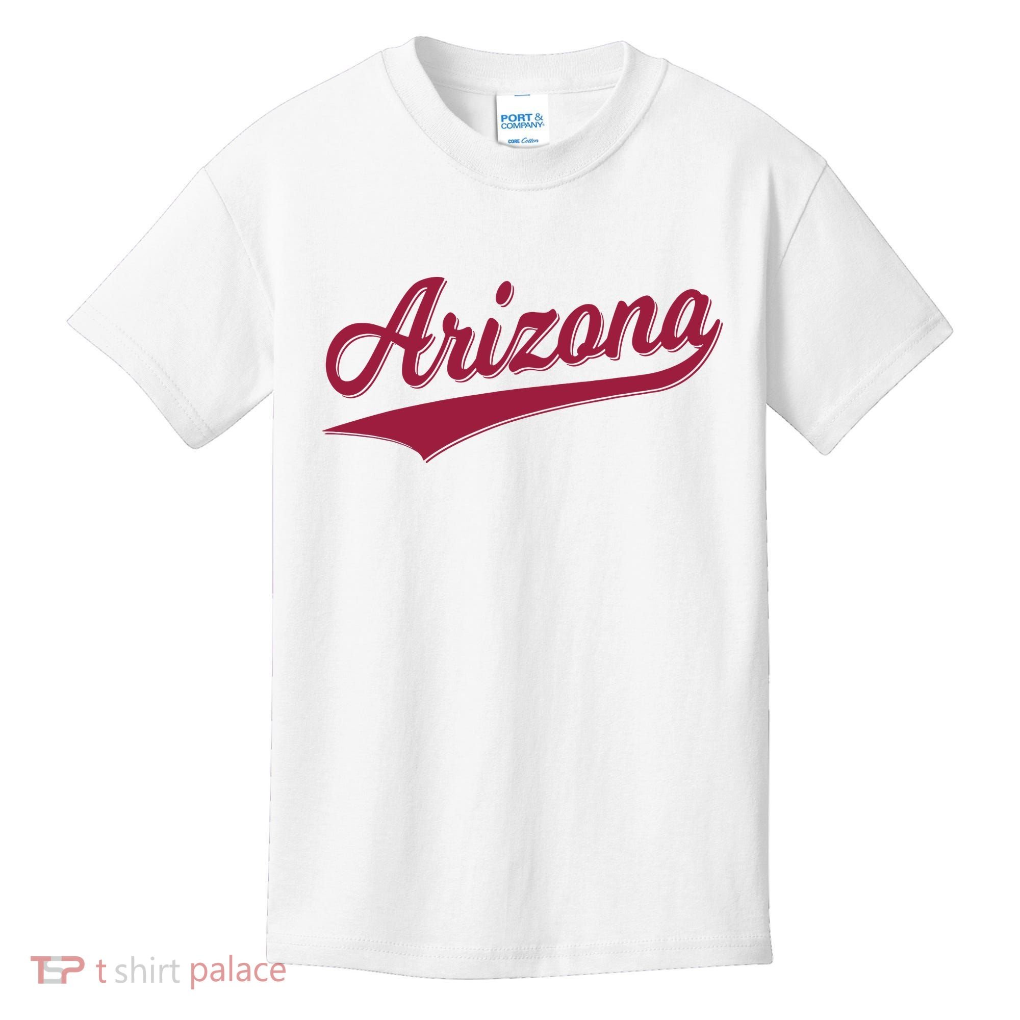 Arizona Varsity Script Classic Sports Jersey State Flag Kids T-Shirt