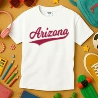 Arizona Varsity Script Classic Sports Jersey State Flag Kids T-Shirt thumb 3
