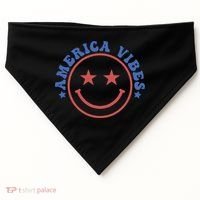 America Vibes Smiley 4th Of July USA-Made Doggie Bandana thumb 0
