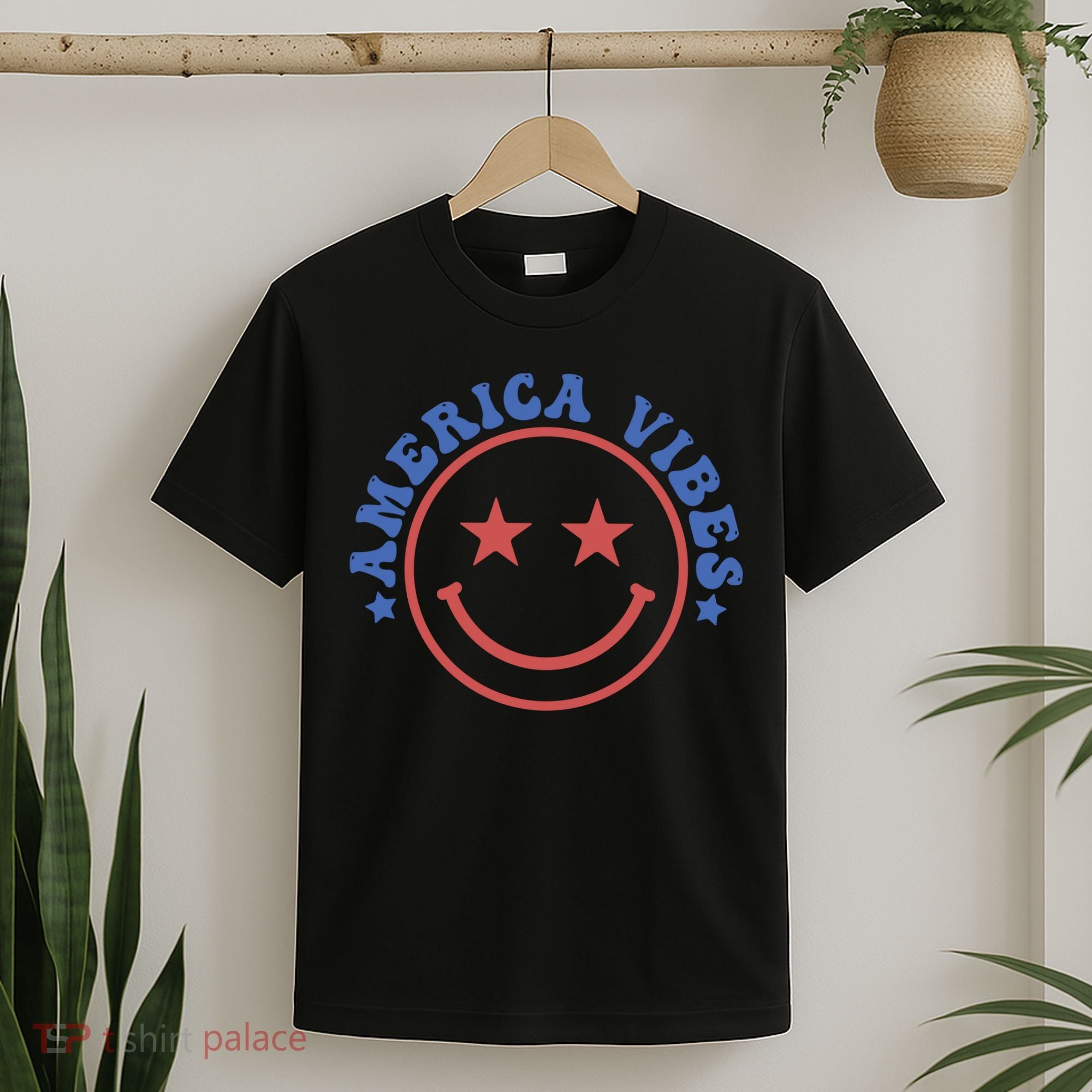 America Vibes Smiley 4th Of July T-Shirt