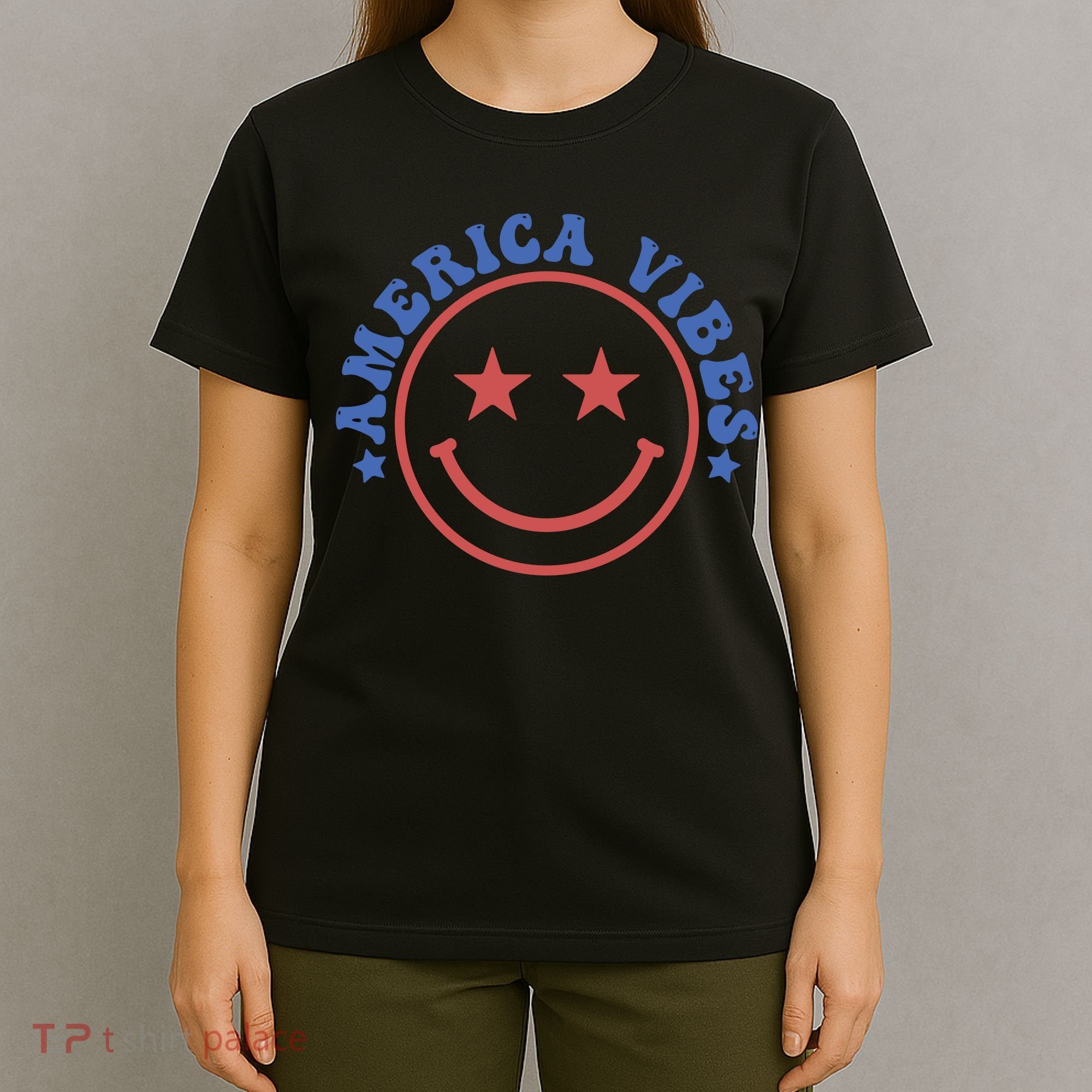 America Vibes Smiley 4th Of July T-Shirt