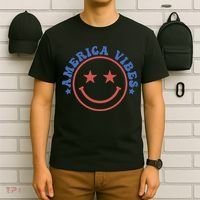 America Vibes Smiley 4th Of July T-Shirt thumb 6