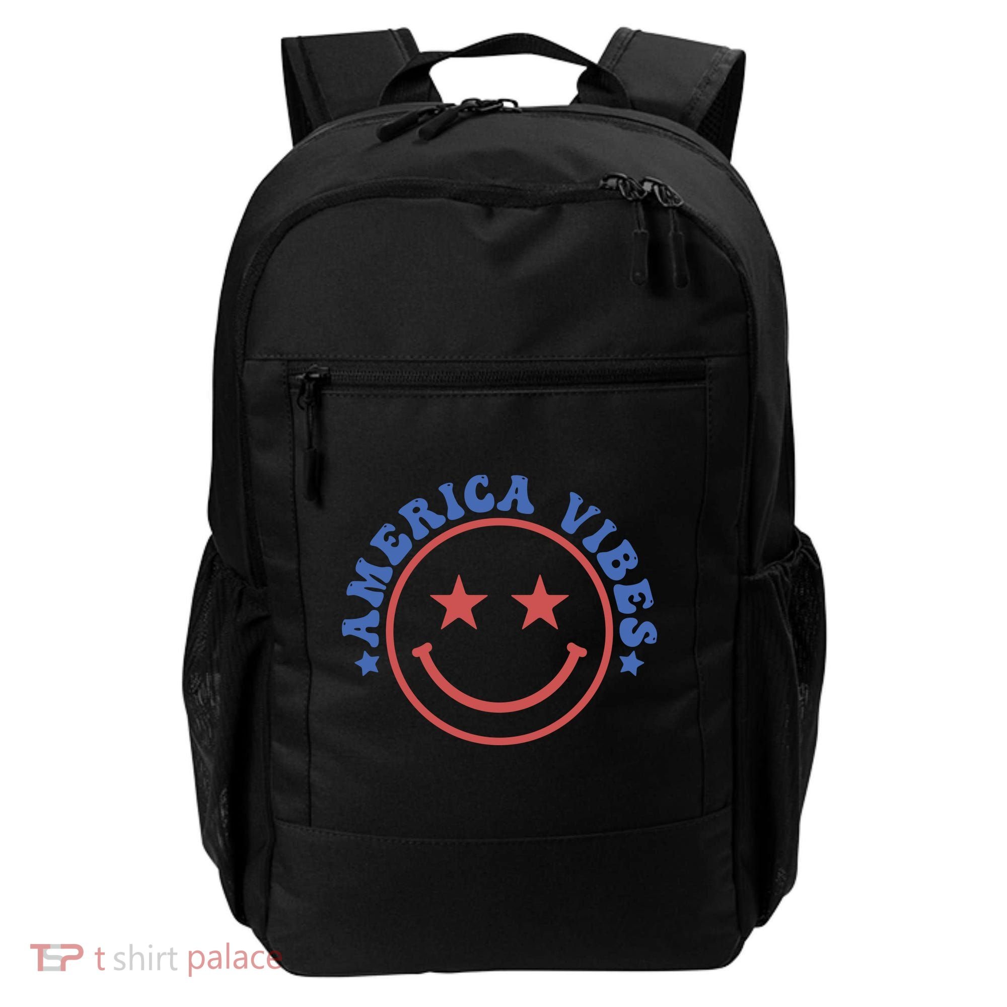 America Vibes Smiley 4th Of July Backpack