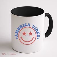 America Vibes Smiley 4th Of July Coffee Mug thumb 1