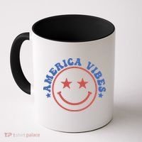 America Vibes Smiley 4th Of July Coffee Mug thumb 0