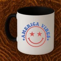 America Vibes Smiley 4th Of July Coffee Mug thumb 2