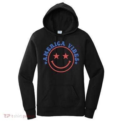 America Vibes Smiley 4th Of July Women's Hoodie