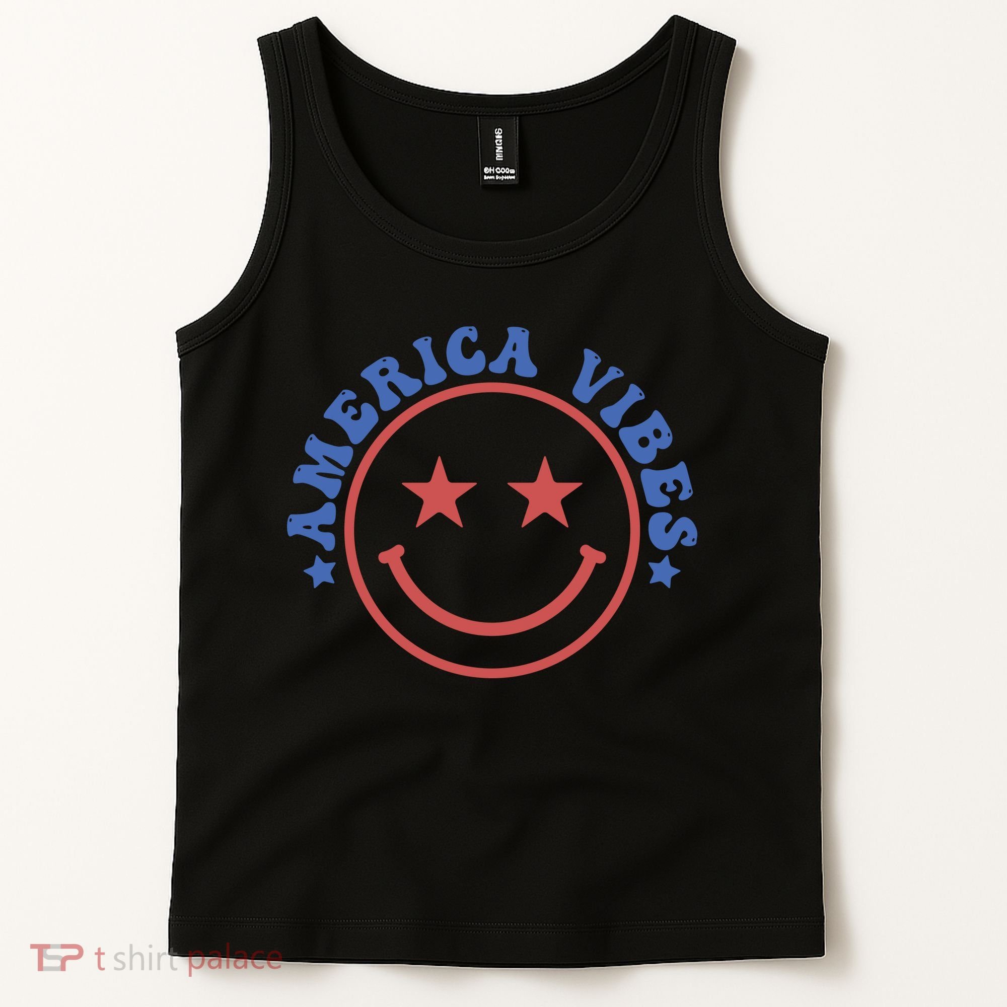 America Vibes Smiley 4th Of July Tank Top