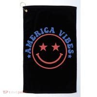 America Vibes Smiley 4th Of July Golf Towel thumb 0