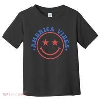 America Vibes Smiley 4th Of July Toddler T-Shirt thumb 0