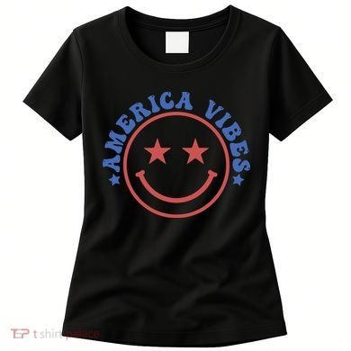 America Vibes Smiley 4th Of July Women's T-Shirt
