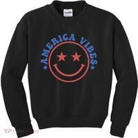 America Vibes Smiley 4th Of July Kids Sweatshirt thumb 0