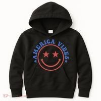 America Vibes Smiley 4th Of July Kids Hoodie thumb 0
