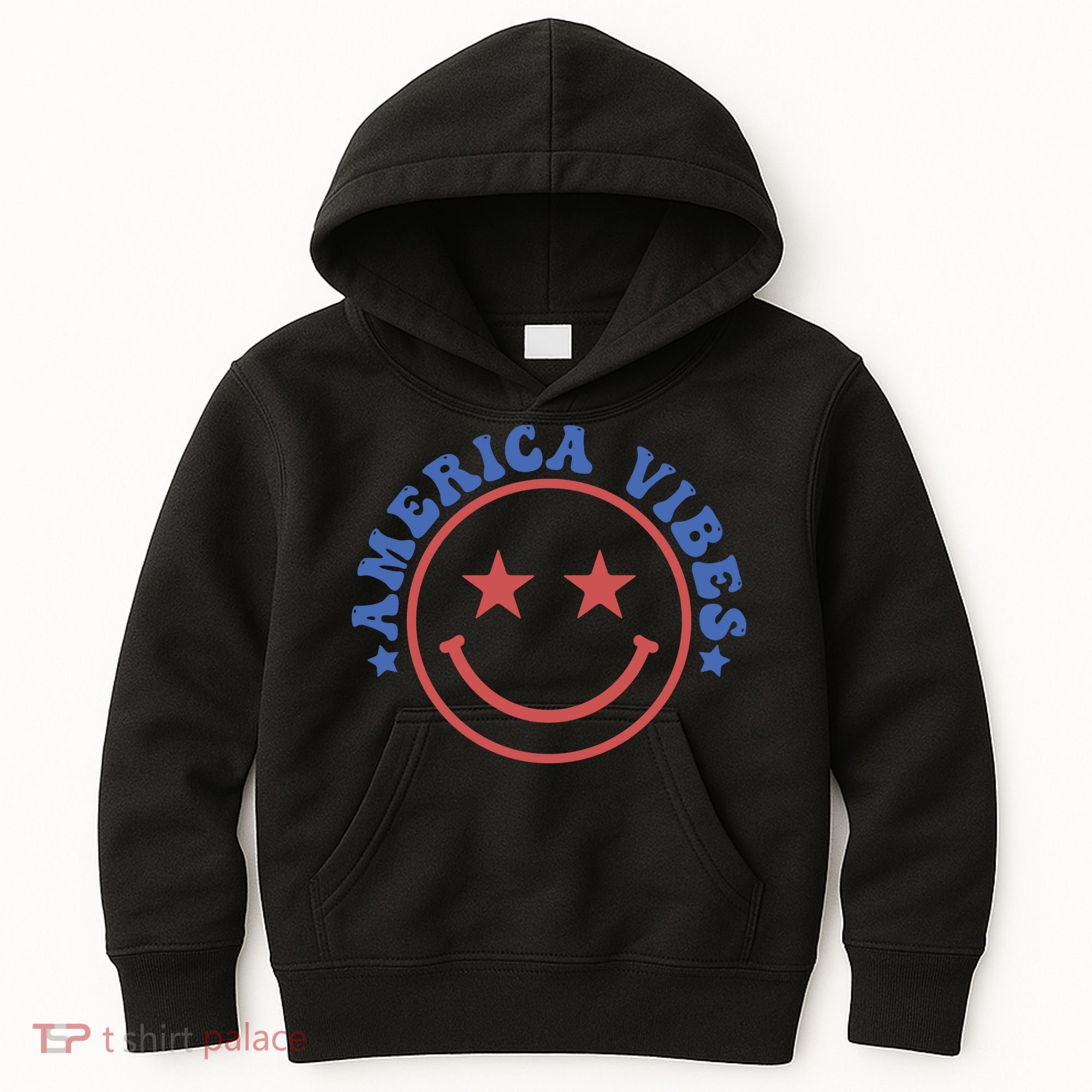 America Vibes Smiley 4th Of July Kids Hoodie