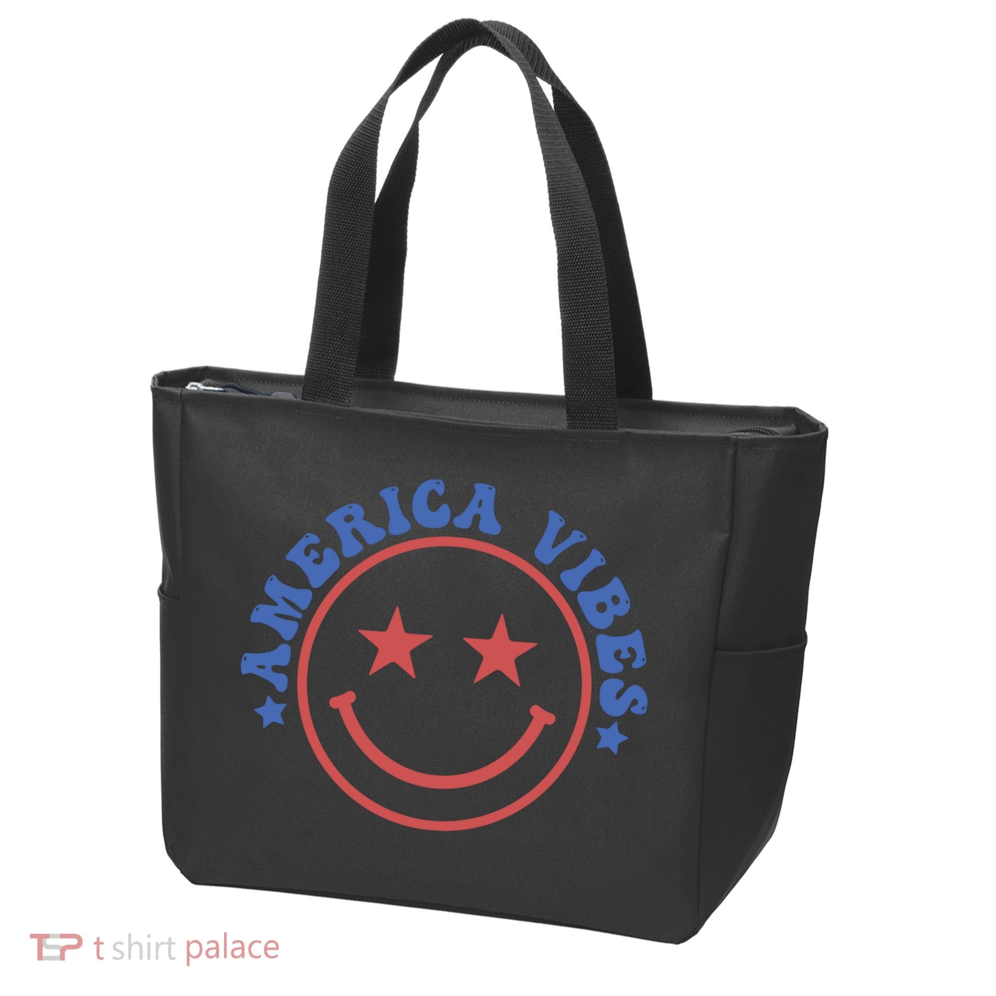 America Vibes Smiley 4th Of July Tote Bag
