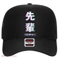 Aesthetic Vaporwave Senpai Funny Gift Fuzzy Print Hat thumb 0