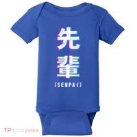 Aesthetic Vaporwave Senpai Funny Gift Fuzzy Print Baby Bodysuit thumb 0