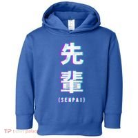 Aesthetic Vaporwave Senpai Funny Gift Fuzzy Print Toddler Hoodie thumb 0
